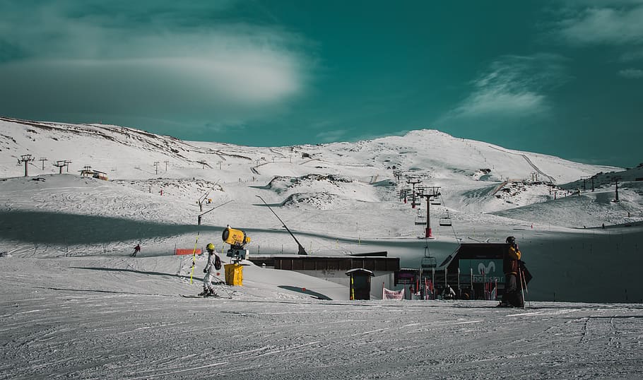sierra-nevada, granada, mountain, pico-veleta, skiing, nevado, white, cold, andalusia, chairlift