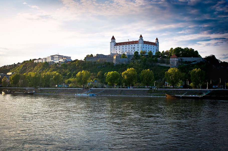 white, concrete, castle, river, daytime, bratislava, danube, slovakia, attraction, devin