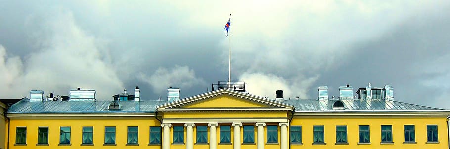 kepresidenan, istana, Istana Kepresidenan, Helsinki, Finlandia, atraksi, kastil turis, bendera finlandia, tempat wisata, jendela