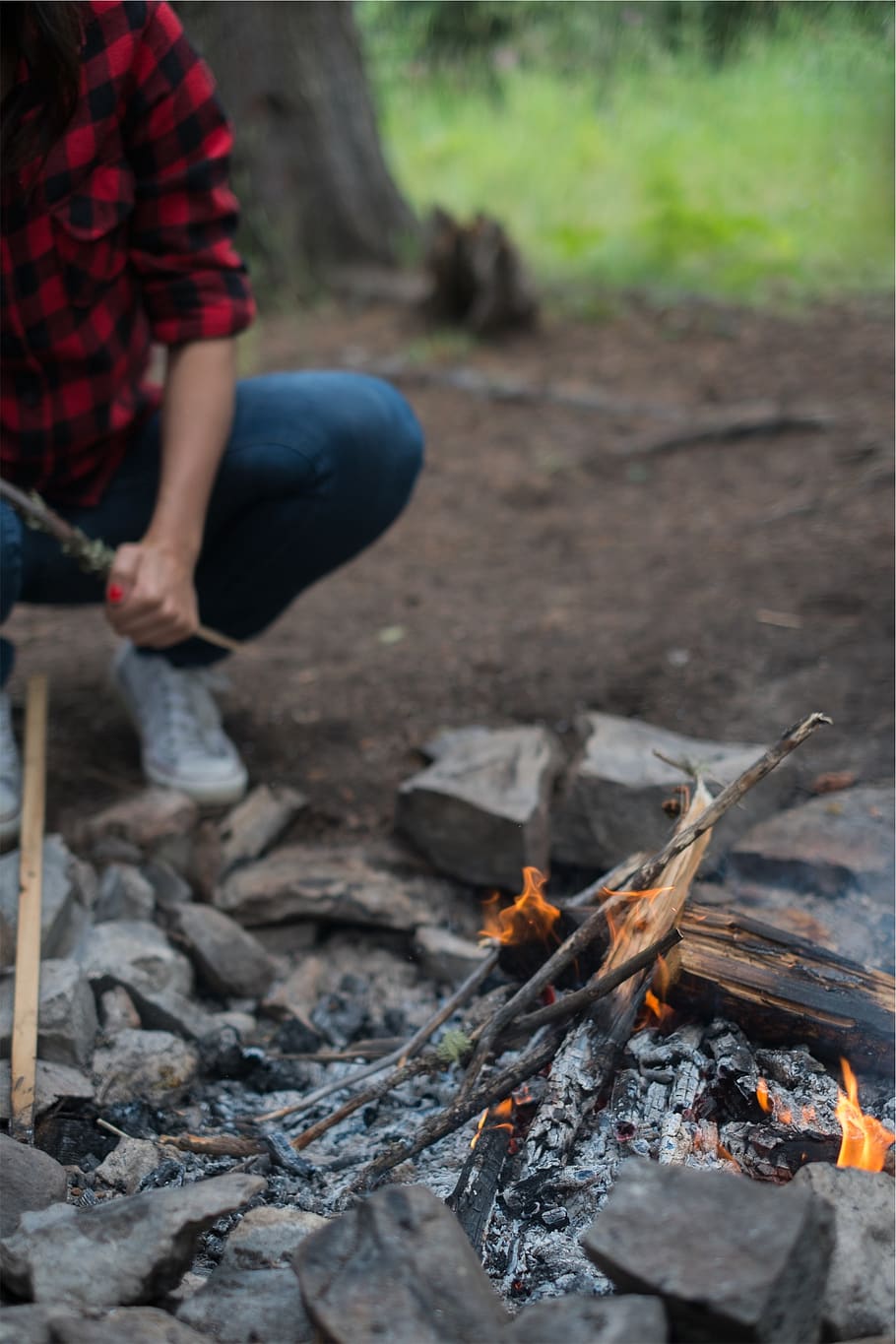camping, fire, nature, outdoors, burning, one person, real people, fire - natural phenomenon, heat - temperature, flame