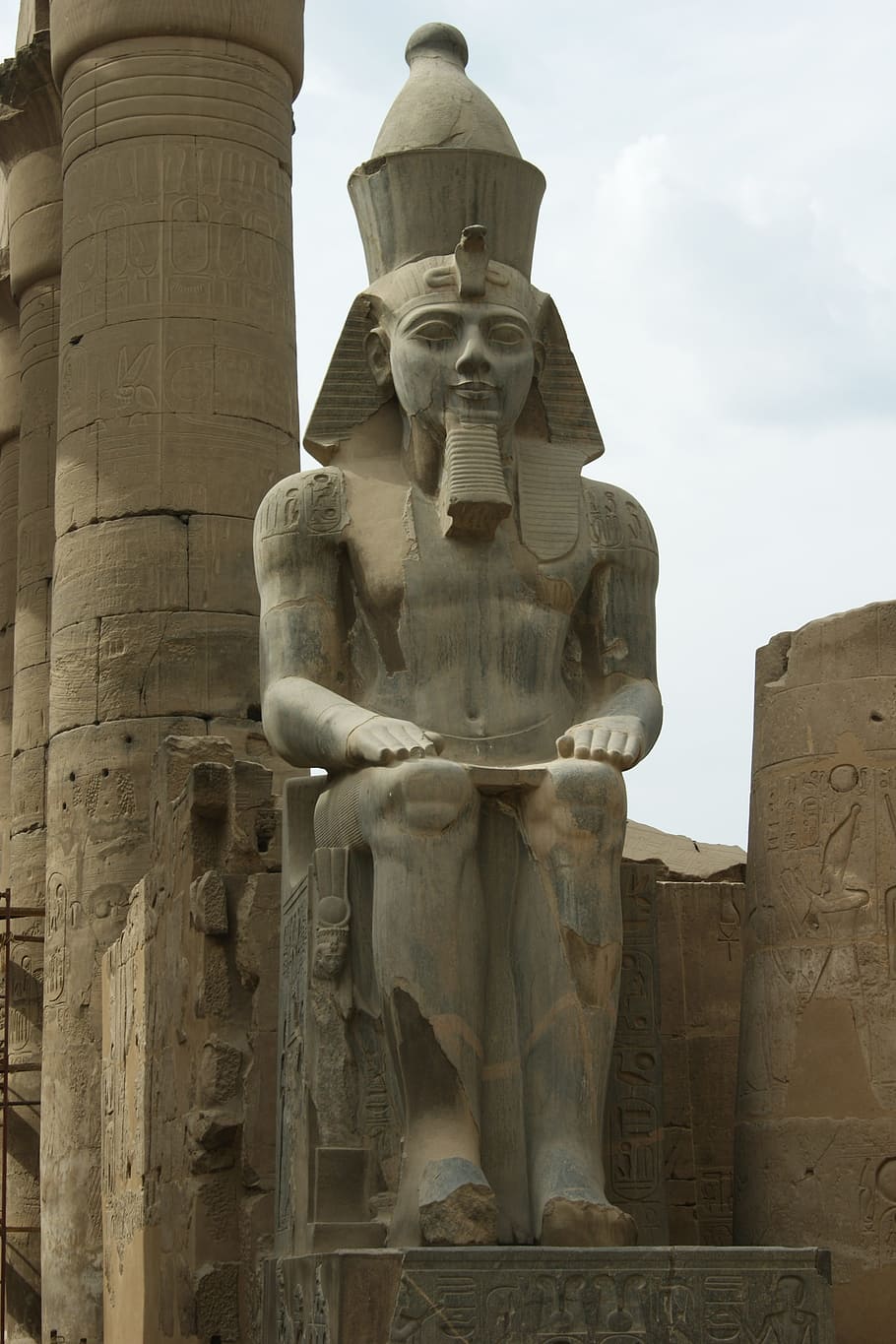 룩소르, 이집트, 카르 나크, 조각, 예술과 공예, 동상, 인간의 표현, 표현, 창의성, 남성상