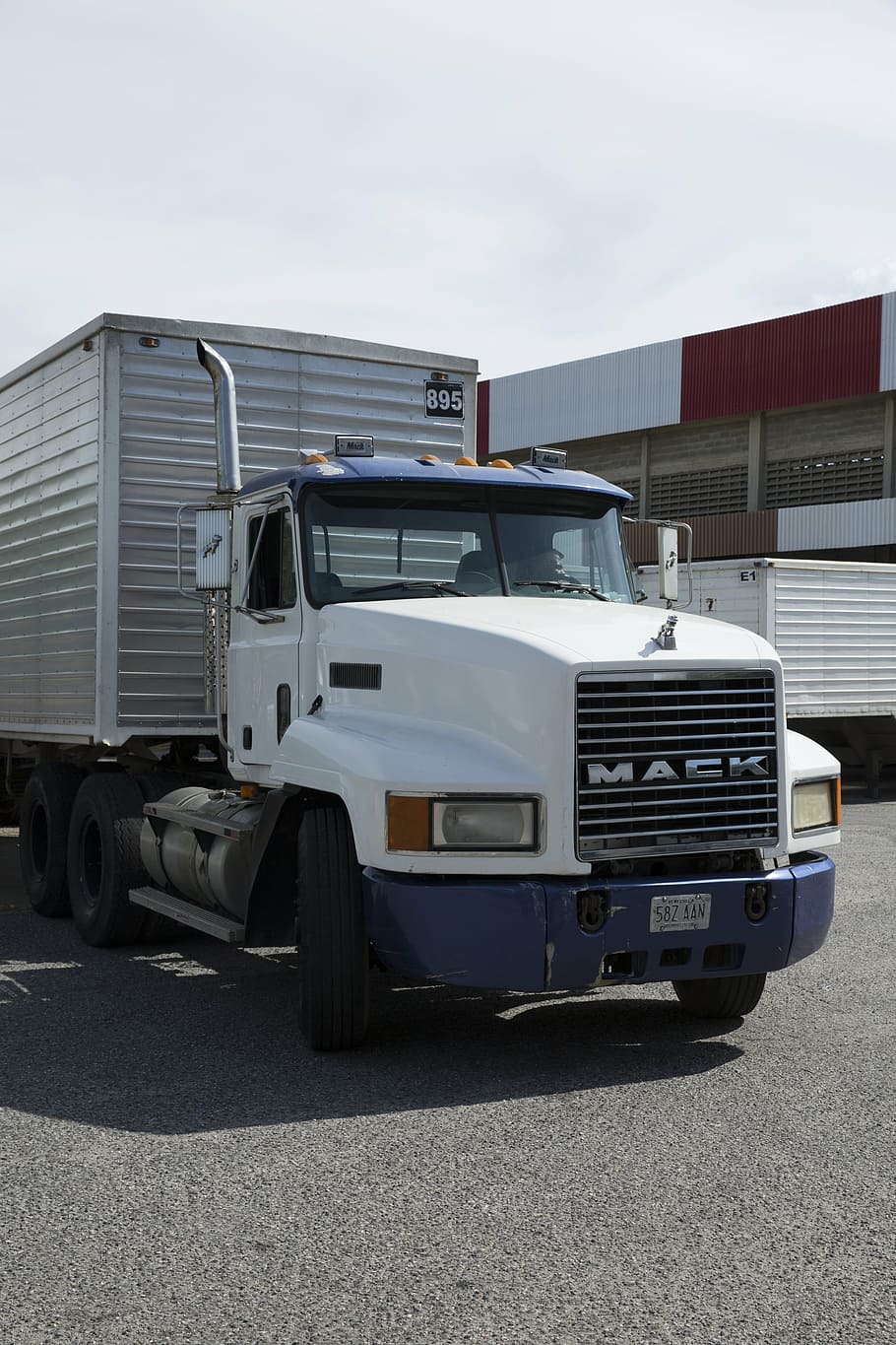 caminhão mack branco, caminhão, carro, automóvel pesado, automóvel, transporte, pesado, veículo, roda, equipamento