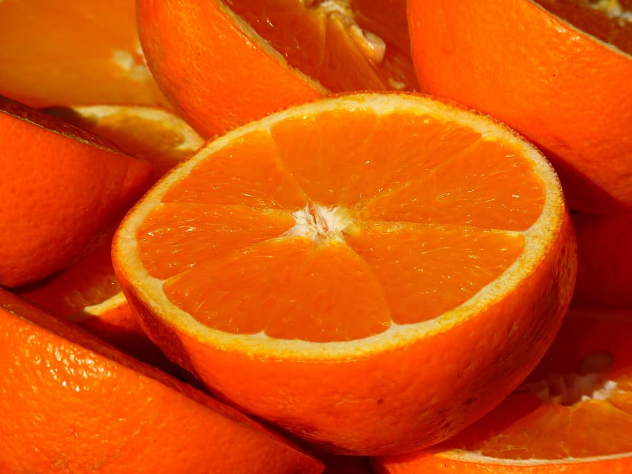 orange, fruits, sliced, half, fruit, vitamins, citrus fruits, food, freshness, orange - Fruit