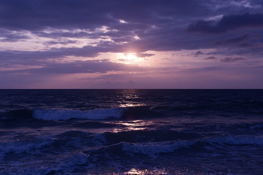 cuerpo, agua, puesta de sol, oscuro, mar, océano, olas, naturaleza, playa, costa