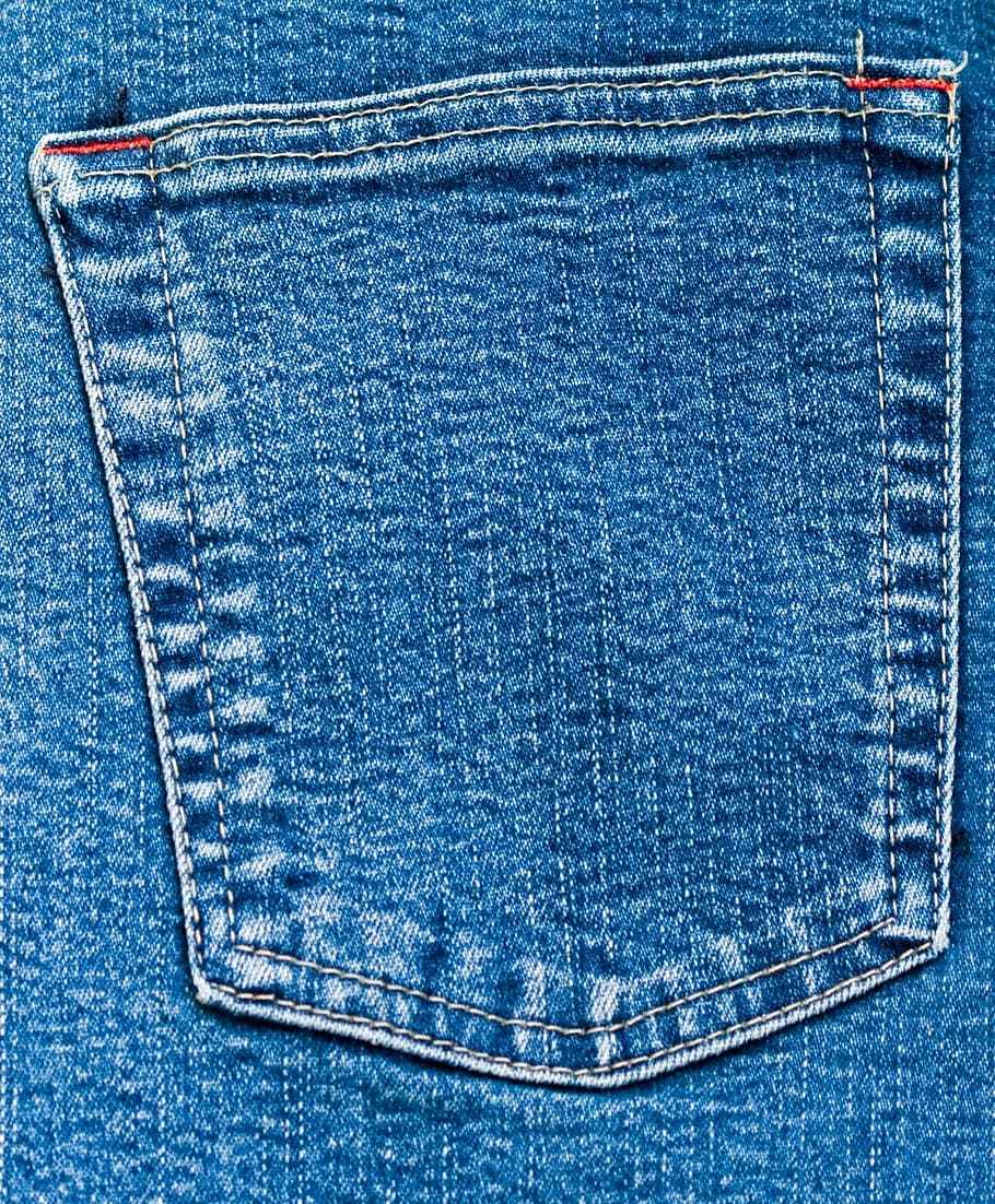 closeup, foto, biru, saku denim bottoms, denim, jeans, pocket, back, close-up, bahan