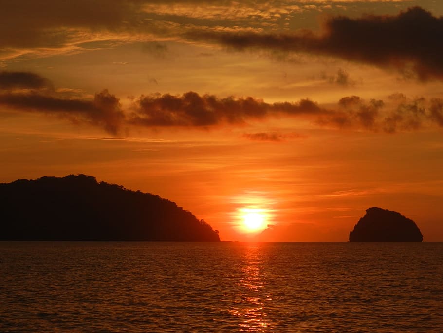 sunset, sunrise, philippines, island, sea, beach, wave, seascape, sand, surf