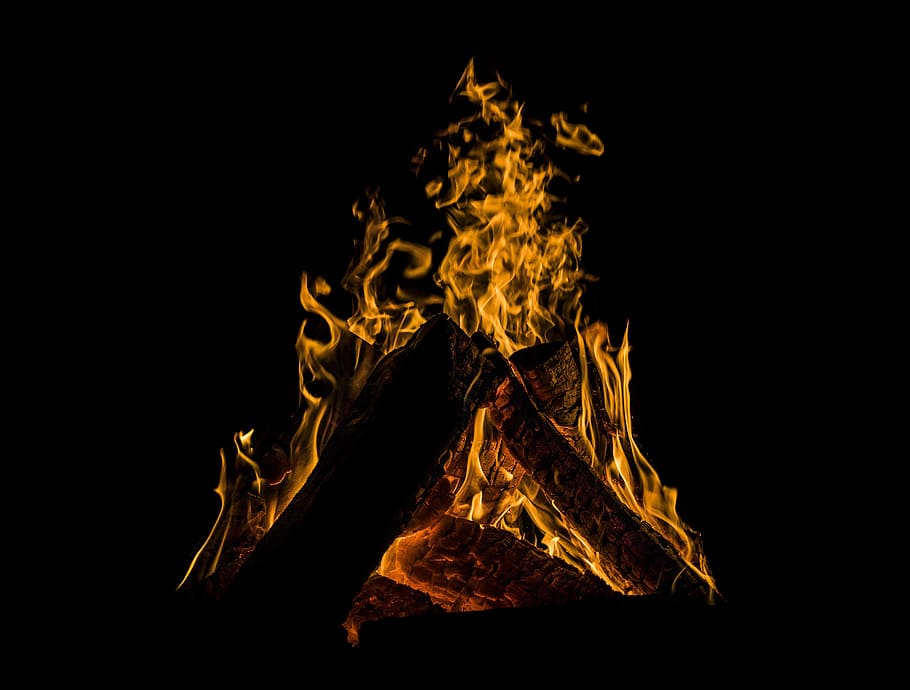 bonfire, fire, flame, burn, hot, heat, brand, embers, grill, barbecue