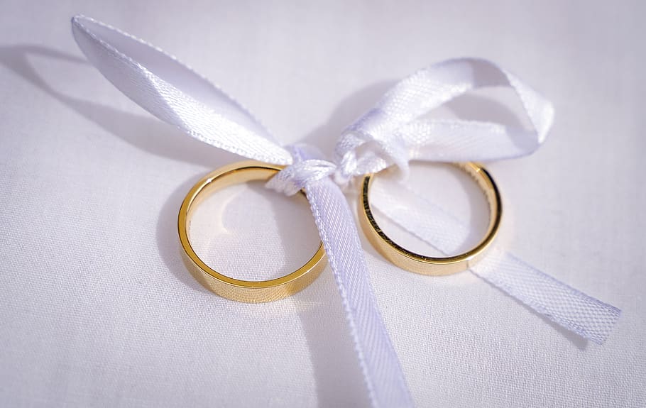 rings, wedding rings, golden rings, white, ring pillow, jewellery, wedding, romance love, love, ring