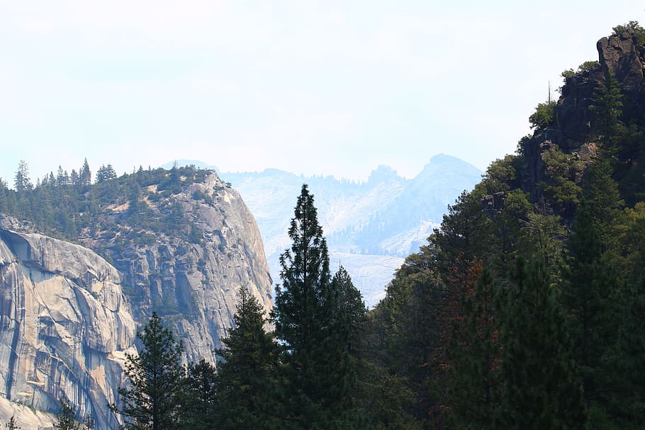 yosemite, mitad, cúpula, montaña, montañas, parque nacional, estados unidos, américa, california, sobre la marcha