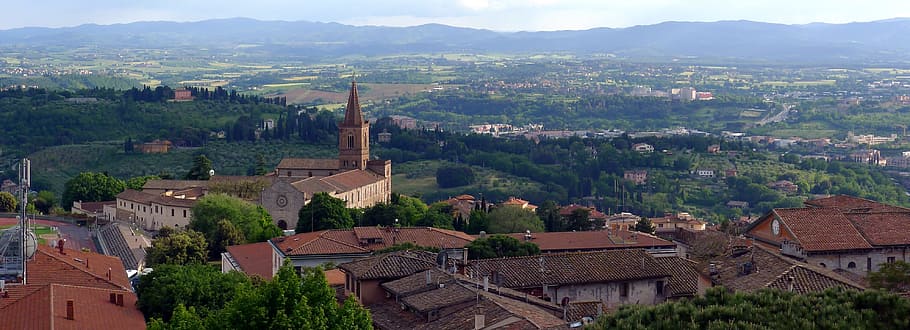 Perugia, Panorama, gereja santa giuliana, umbria, lansekap, pariwisata, tujuan, arsitektur, tidak ada orang, struktur buatan
