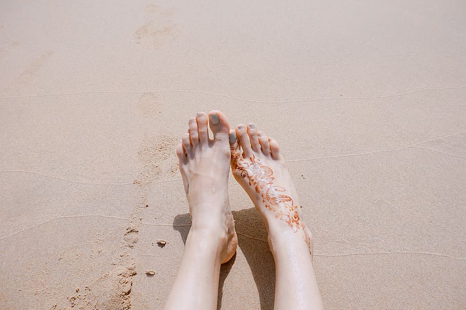 person showing feet, beach, shore, white, sand, travel, summer, vacation, legs, foot