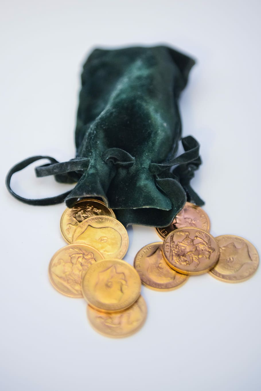 Gold, Coins, Money, Prosperity, gold, coins, white background, studio shot, close-up, indoors, still life