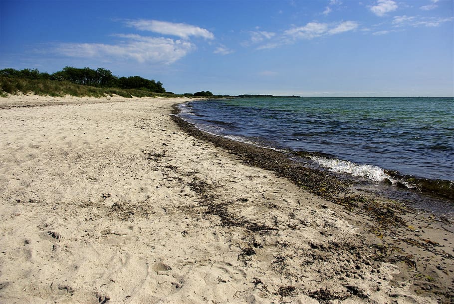 fehmarn, island, beach, sea, baltic sea, island fehmarn, sand, sand beach, traces, dunes