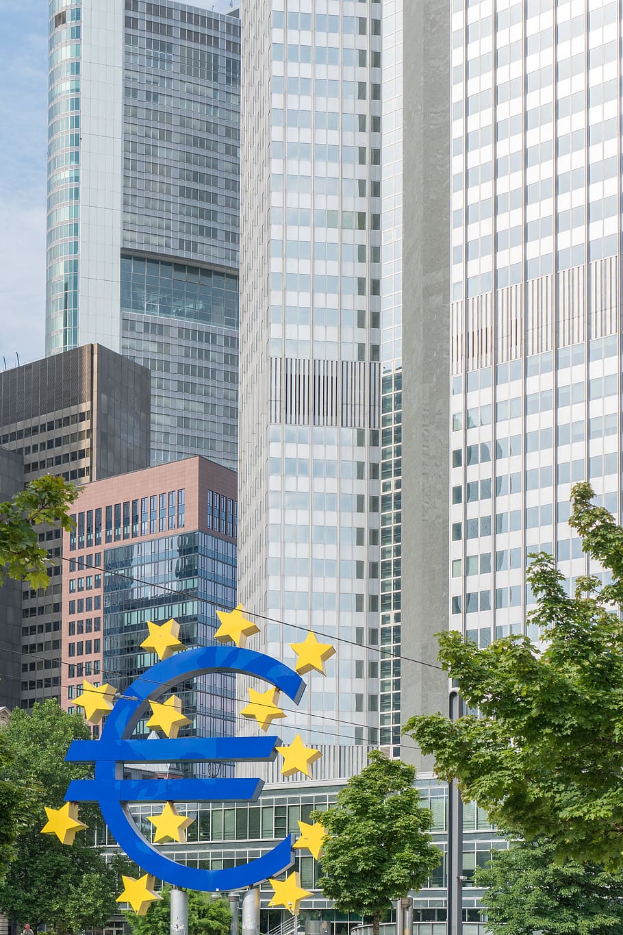 frankfurt, europa, euro, crisis del euro, banco central europeo, ecb, rascacielos, banco, moneda, arquitectura