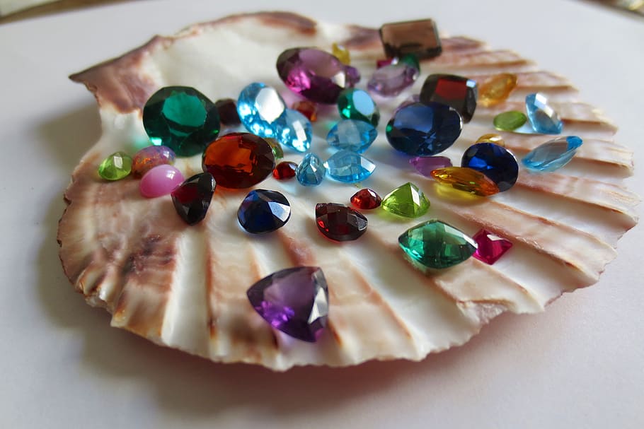 assorted-color gemstone collection, gemstones, ruby, emerald, sapphire, luxury, precious, topaz, bright, facet