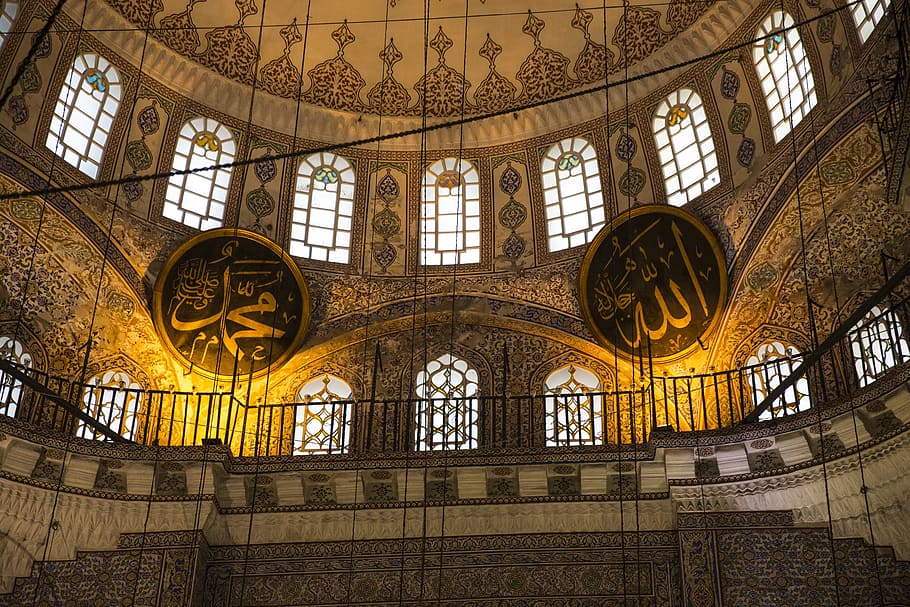 architecture, old, travel, indoors, god, allah, prophet mohammed, retro, ayasophia mosque, mosque
