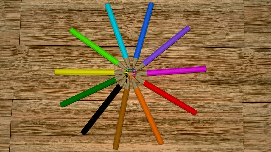 Pencils Pencils On The Floor Colored Pencils 3d Wood