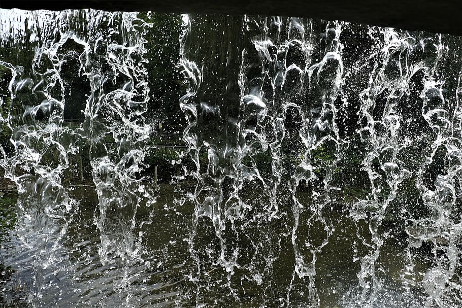 close up, water, nature, waterfall, rain, background, stream, running water, flow, movement