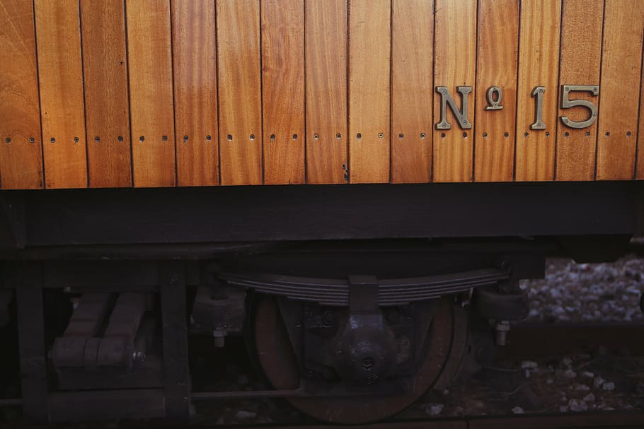 no 15 train, train, tracks, railroad, wheel, wood, paneling, wood - material, built structure, architecture