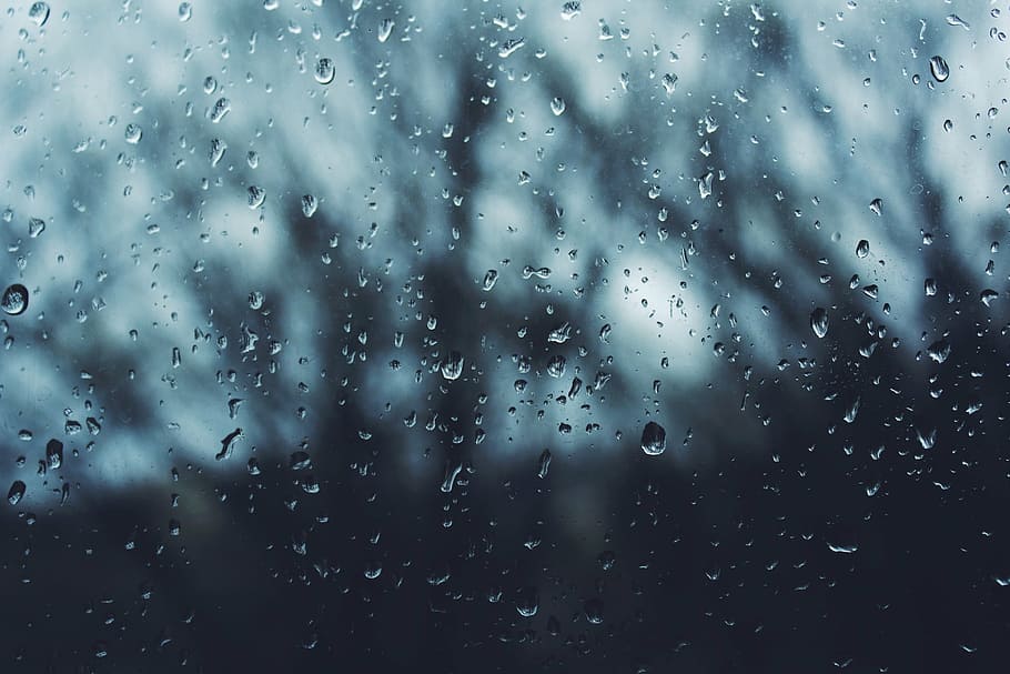 kaca dengan tetesan, basah, kaca, gelap, hujan, air, tetesan, tetesan hujan, drop, cuaca