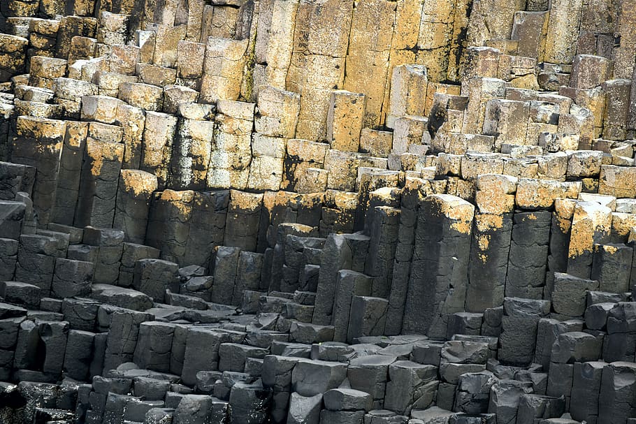 giant's causeway, antrim, ireland, full frame, solid, history, pattern, architecture, backgrounds, ancient