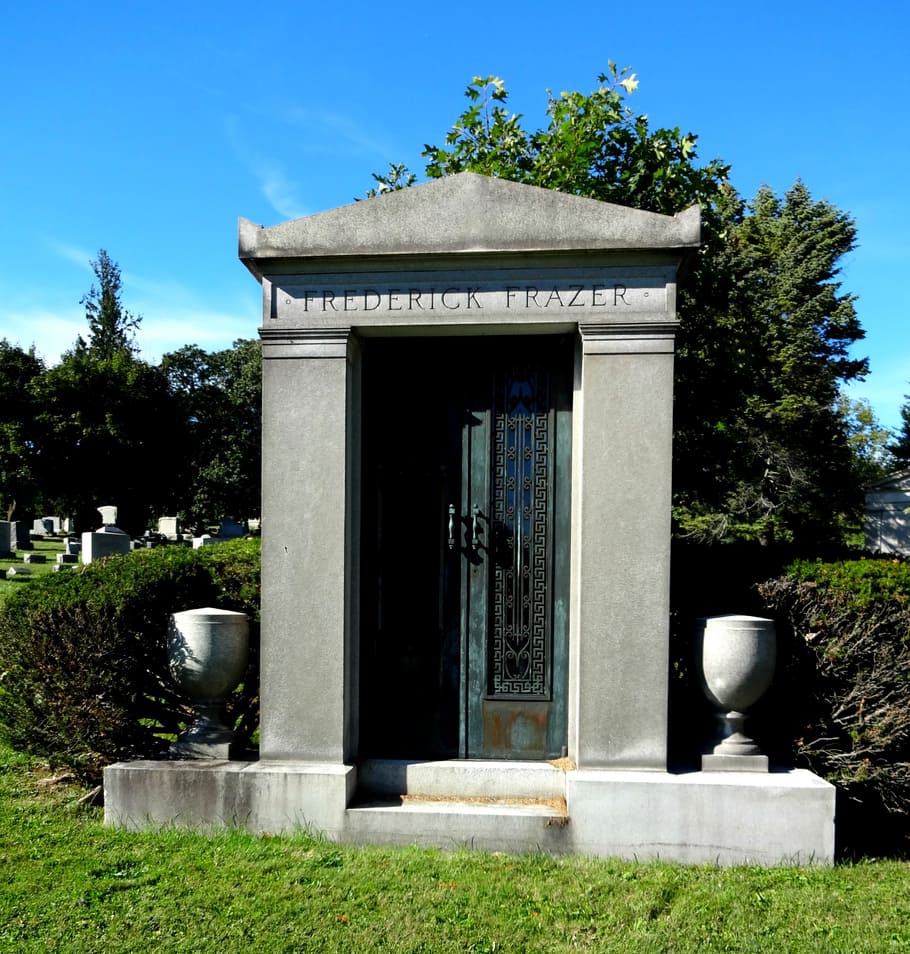 frederick frazer door, cemetery, mausoleum, old, graveyard, architecture, death, religion, stone, tomb