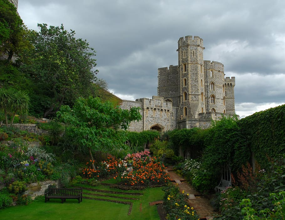 Kastil Windsor, Hdr, kastil, windsor, objek wisata, unesco, sejarah, pohon, arsitektur, kuno