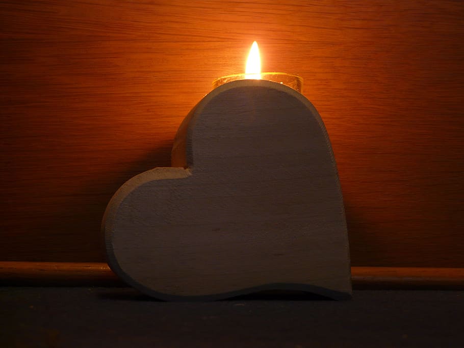 brown, wooden, heart shape candle holder, wooden heart, heart shape, candle holder, heart, wood, candle, light