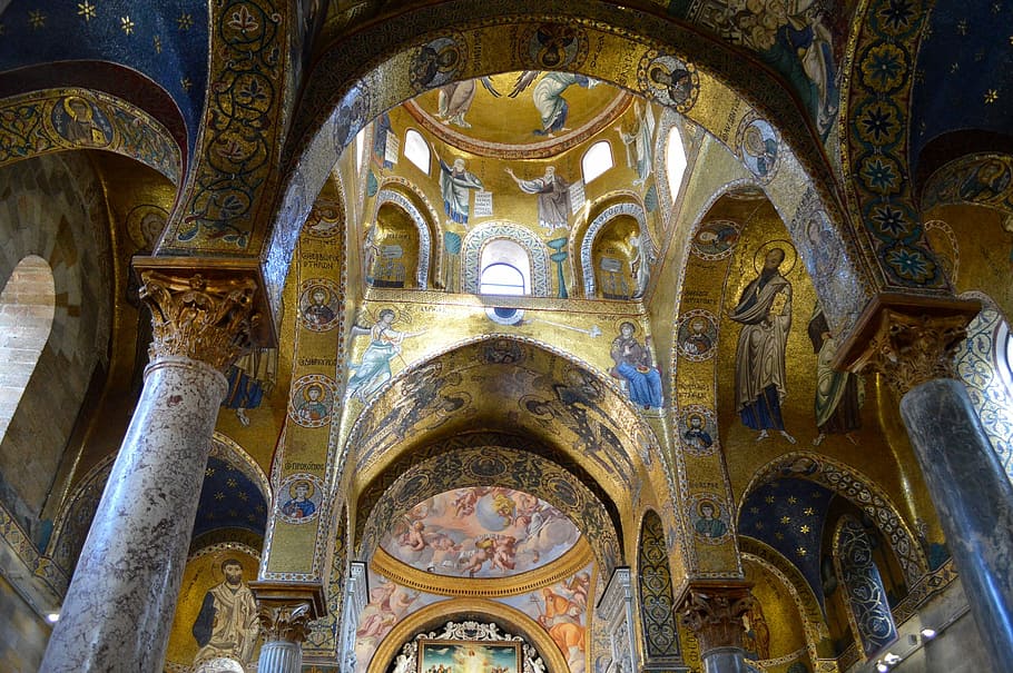palermo, iglesia de martorana, mosaicos, bizantinos, religión, arquitectura, lugar de culto, creencia, espiritualidad, construcción