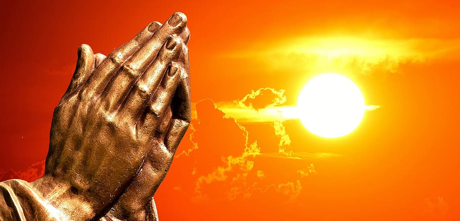 기도, 손, 황금, 시간, 디지털, 배경, 기도하는 손, 믿음, 희망, 종교