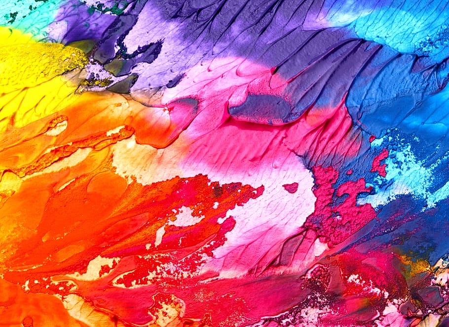 amarillo, rosado, azul, abstracto, pintura, rosa y azul, pintura abstracta, arte, fondo, textura