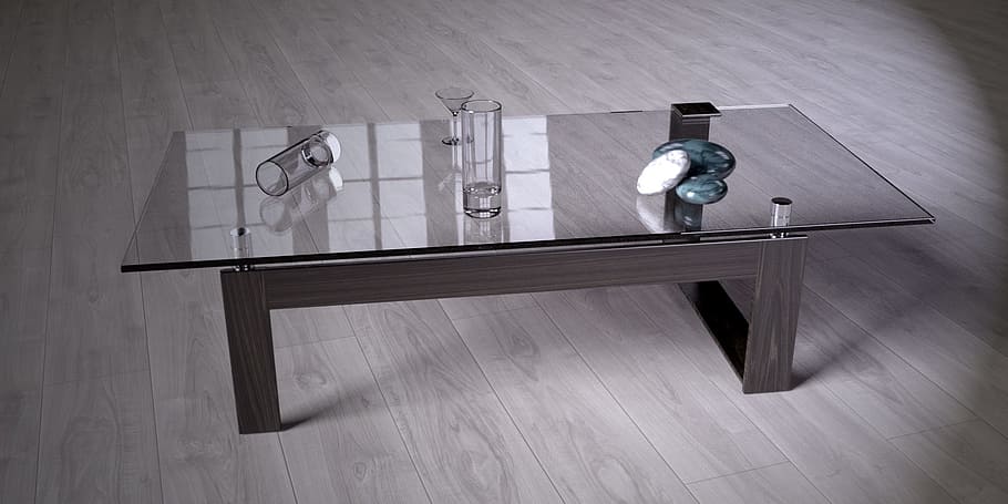 glasses, top, rectangular, glass-top coffee table, glass table, furniture, live, setup, design, furniture pieces