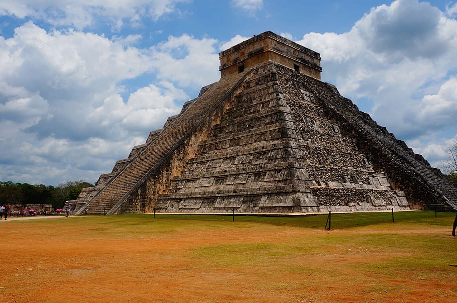 멕시코, 사원, 유카탄, 고대, 여행 목적지, 건축물, 건축 된 구조, 고대 문명, 구름-하늘, 역사