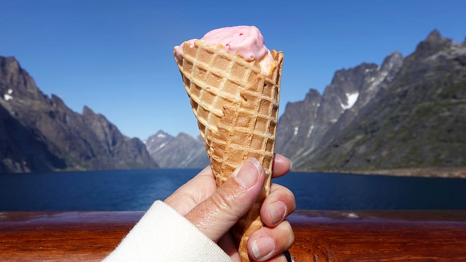 ice cream, ice, iceberg, prins christianssund, frozen, cold, sea, nature, greenland, landscape