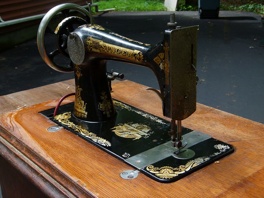 Sewing Machine, Sewing, Machine, Antique, sewing, machine, vintage, 1890, treadle, sew, industry