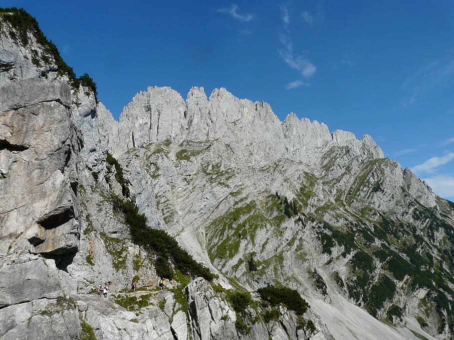 Montañas, alpino, wildkaiser, törl tips, plataforma de jubileo, roca - objeto, montaña, cielo, naturaleza, nadie