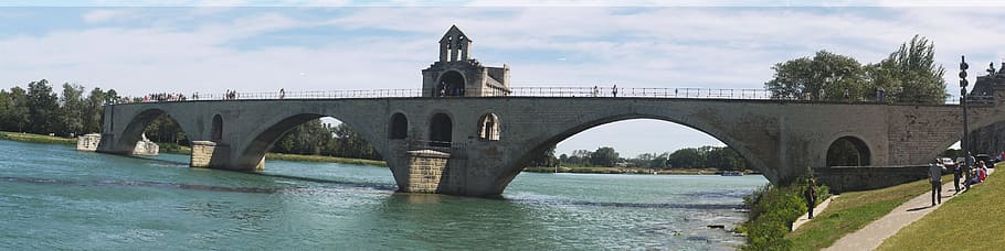 Bridge, Avignon, Pont St Benezet, panorama, landmark, rhône, provence, known, children's song, defect