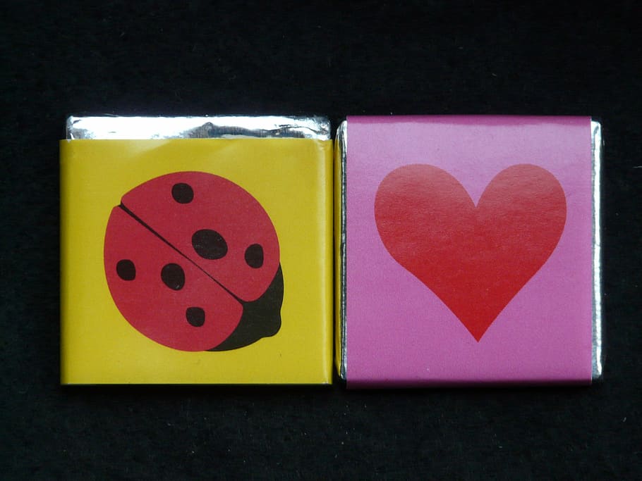 ladybug, heart, sweetness, chocolate, luck, love, emotion, positive emotion, heart shape, close-up