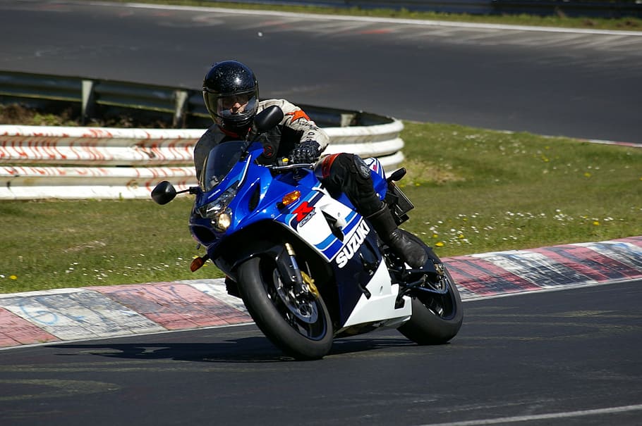 suzuki, motorcycle, gsx-r, side view, two wheeled vehicle, nordschleife, speed, engine, world Superbike Championships, sports Race