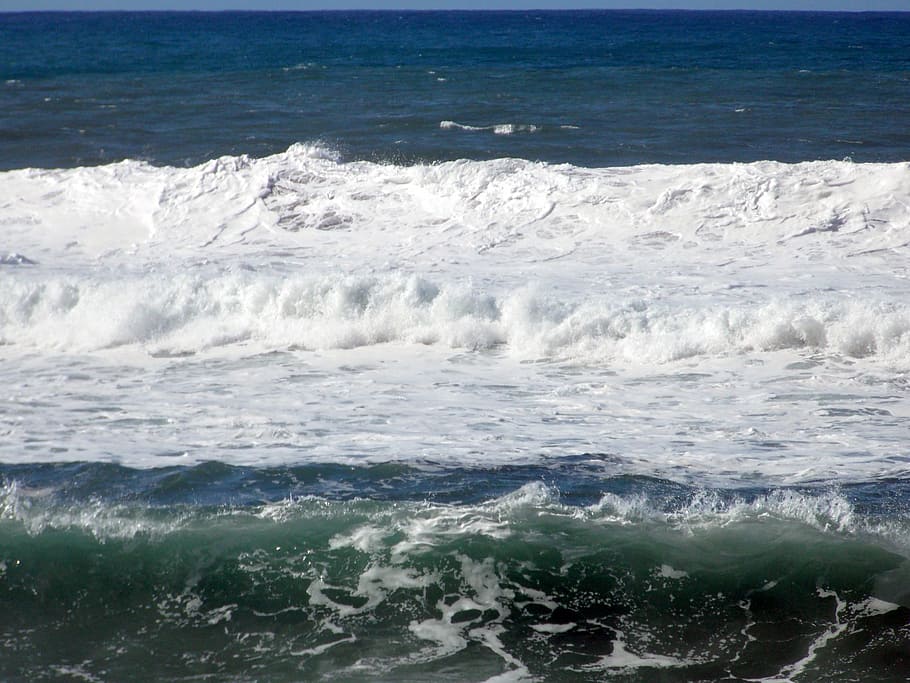 sea, wave, spray, ocean, atlantic, meerschaum, water staining, water, waters, island