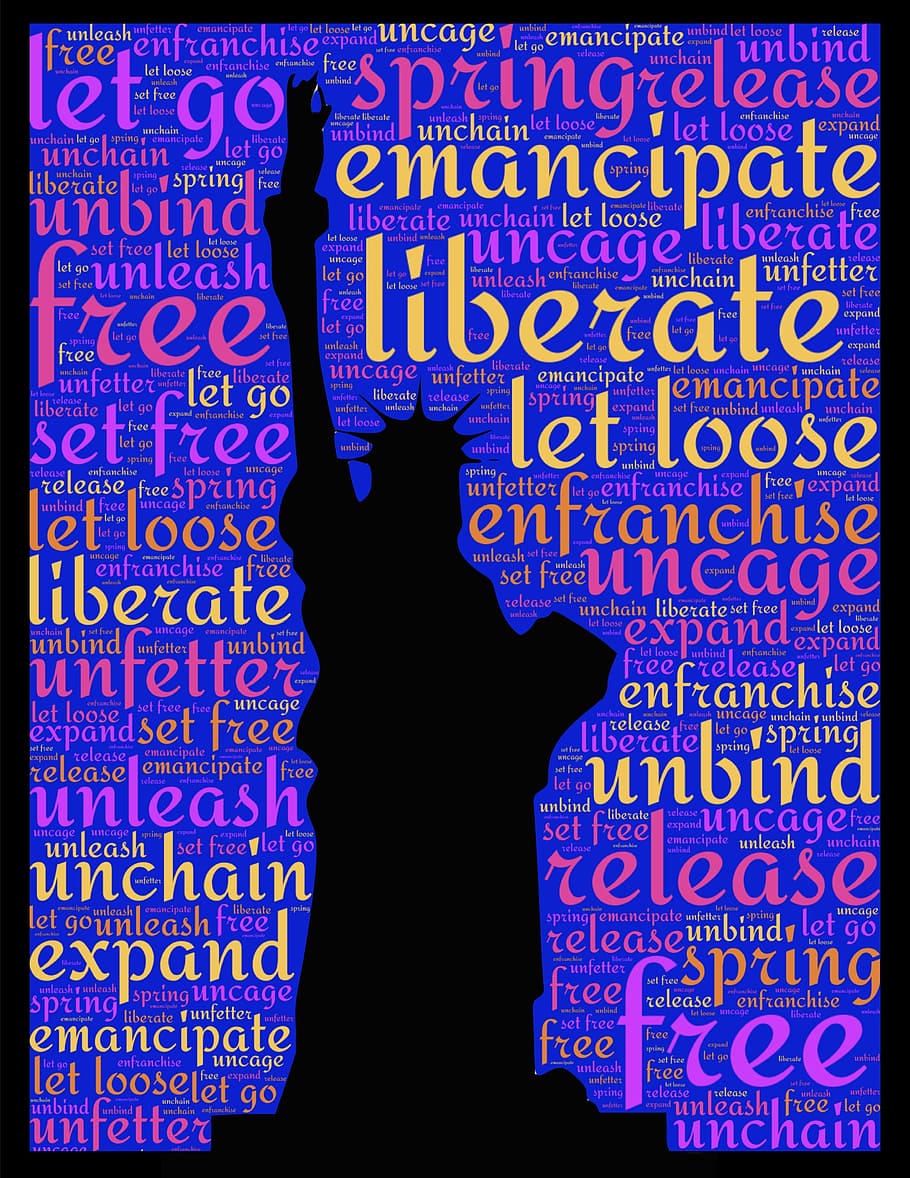 statue of liberty, liberty, liberate, liberation, dom, independence, symbol, uncage, release, emancipation
