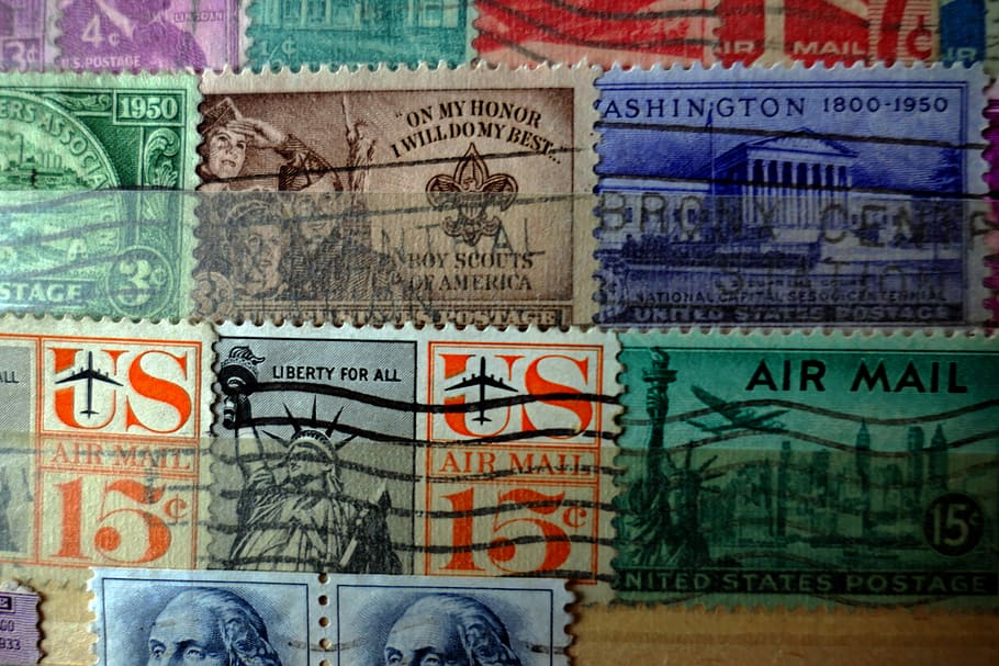 postage stamps, old, paper, post, collection, letters, communication, correspondence, vintage, stamp
