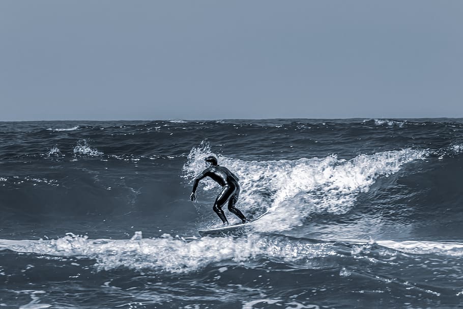 Surfer, papan luncur, laut, olahraga Air, air, kepala, alam, gelombang, semprot, olahraga