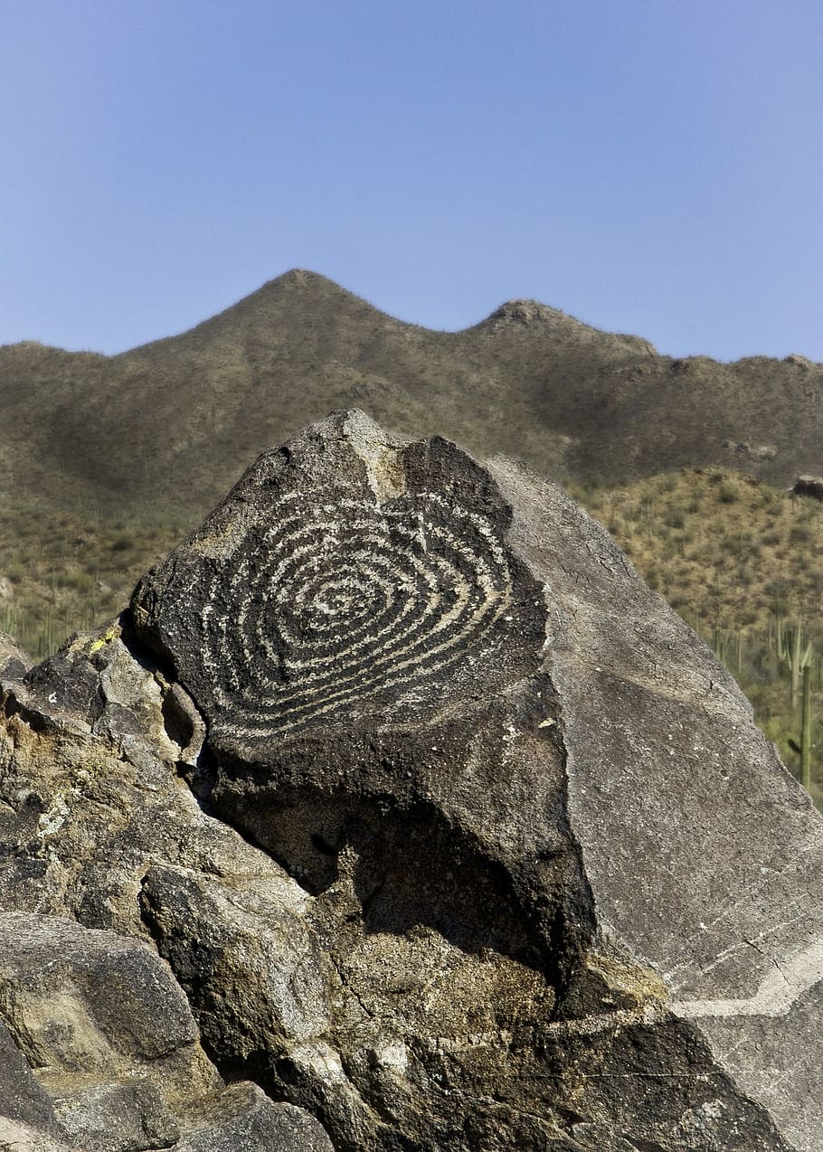 petroglyph, tucson, arizona, mountain, native, sky, nature, ancient, history, clear sky