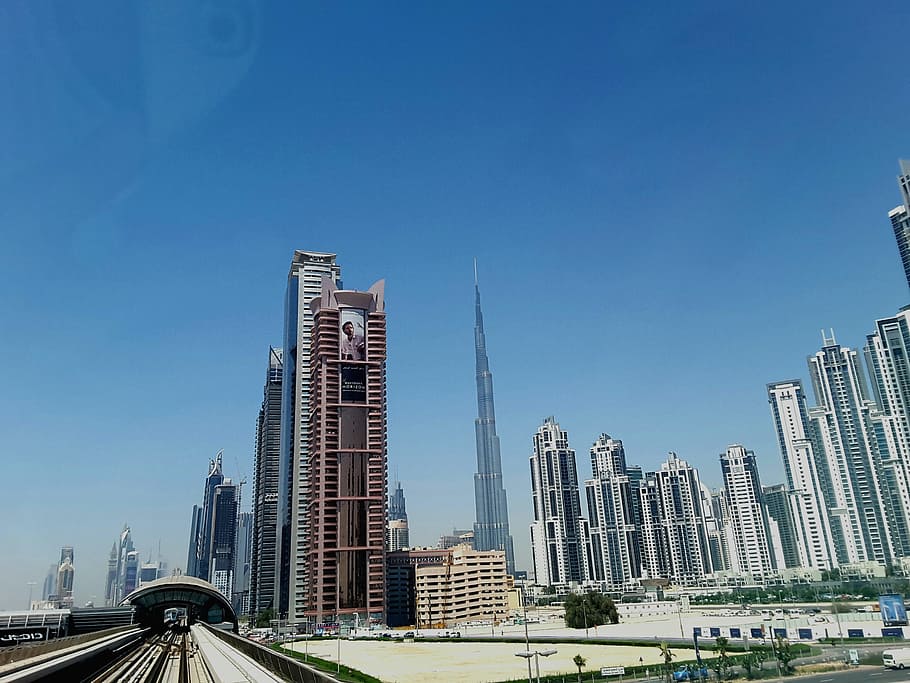 city buildings, Dubai, Burj Khalifa, Emirates, skyscraper, architecture, urban Scene, cityscape, built Structure, urban Skyline