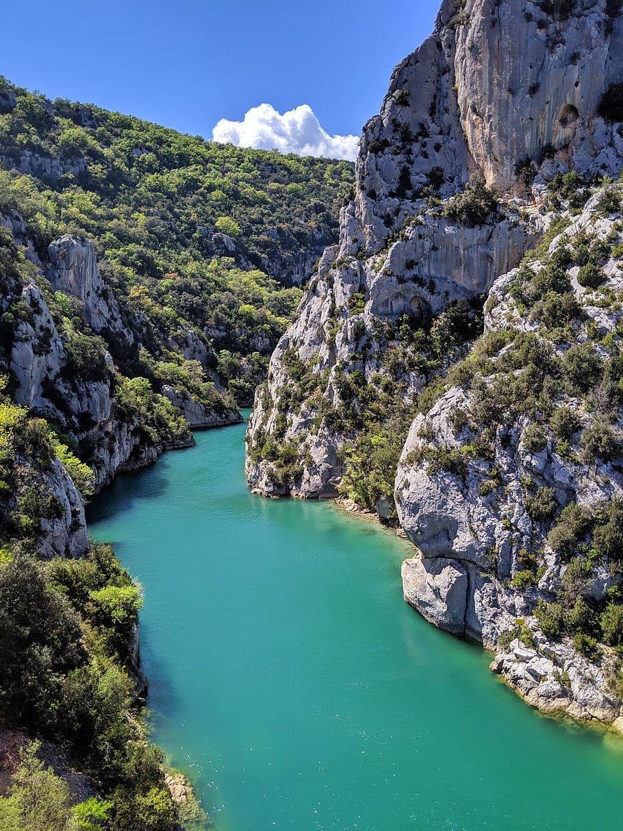 sungai, sungai kecil, provence, alam, verdon, batu, ngarai du verdon, Perancis, Selatan, liburan