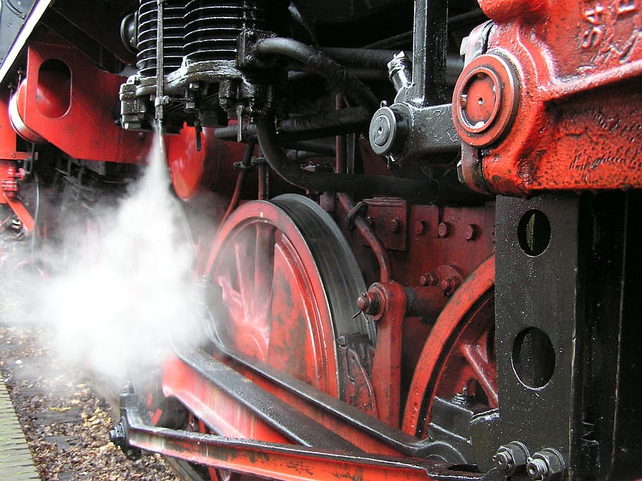 steam, train, track, transportation, mode of transportation, train - vehicle, steam train, wheel, smoke - physical structure, rail transportation