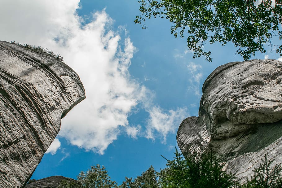 Langit, Batu Adršpach-Teplice, adrspach, batu adrspach-teplice, awan, batu, alam, batu - Objek, pemandangan, di luar ruangan