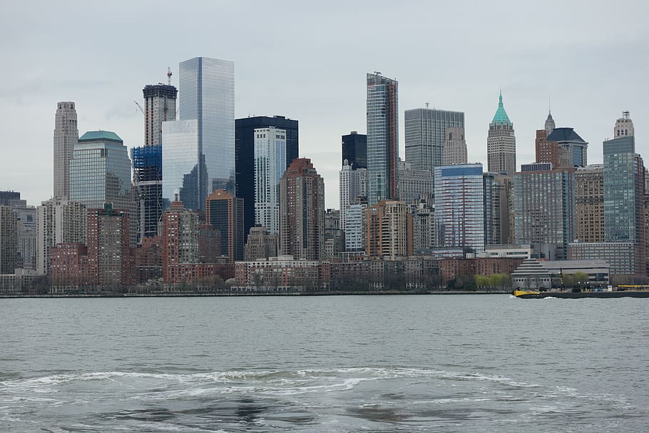 nueva york, wtc, paisaje urbano, horizonte, edificio, rascacielos, manhattan, estados unidos, america, urbano