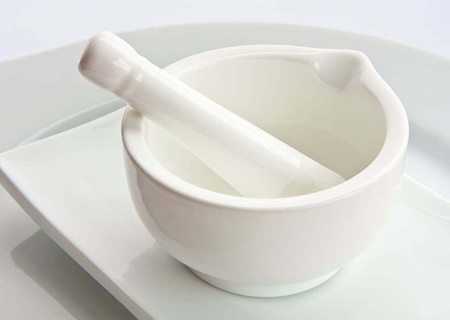 spice, mortar, white, spices, pestle, cooking, kitchen, indoors, white color, ceramics